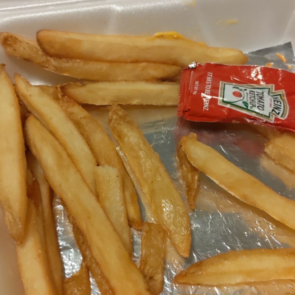 some burger and fries